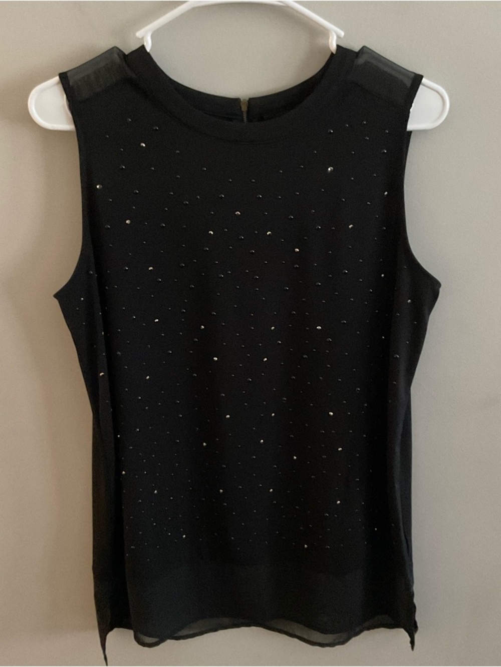 Worthington Black Sleeveless Studded Blouse.